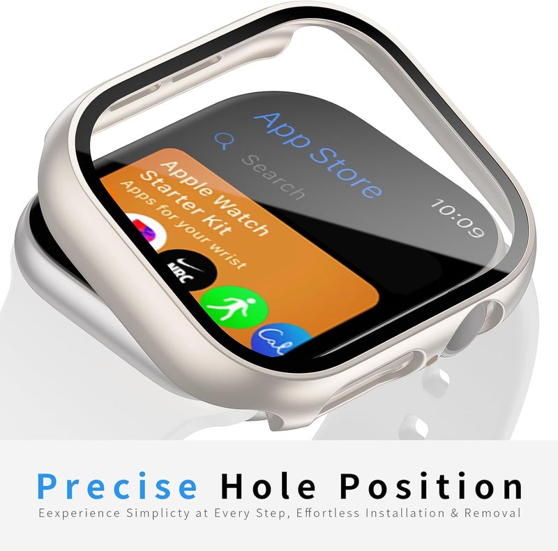 JERXUN 6 Pack Case Screen Protector for Apple Watch Series 11 (2025) Series 10 42mm, Ultra-Thin Scratch Resistant Full Protective Hard PC Bumper Cover with Tempered Glass for iWatch 42mm - Image 5